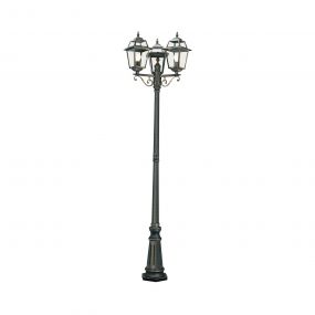 Searchlight New Orleans - lantaarnpalen - Ø 55 x 226,6 cm - IP44 - zwart en goud