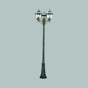 Searchlight New Orleans - lantaarnpalen - Ø 55 x 226,6 cm - IP44 - zwart en goud