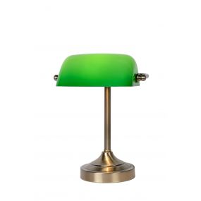 Lucide Banker - bureaulamp - 30 x 13,5 x 22 cm - brons, groen