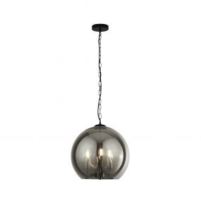Searchlight Sphere - hanglamp - Ø 35 x 120 cm - gerookt glas