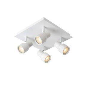 Lucide Sirene - opbouwspot - 25 x 25 x 14 cm - 4 x 4,5W dimbare LED incl. - IP44 - wit