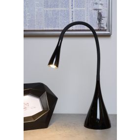 Lucide Zozy - tafellamp - Ø 11,2 x 48,5 cm - 4W LED incl. - 3 stappen dimbaar - zwart