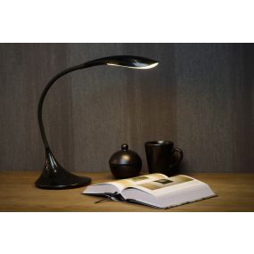 Lucide Emil - bureaulamp -12 x 22 x 37,5 cm - 4,5W dimbare LED incl. - zwart