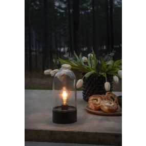 Konstsmide kerstverlichting - lantaarn op batterijen - 13 x 13 x 27 cm - IP44 - transparant (stockopruiming!)