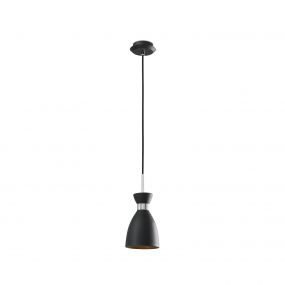 Faro Retro - hanglamp - Ø 11,5 x 18,5 cm - zwart en koper