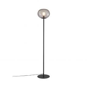 Nordlux Alton - staanlamp - 150 cm - zwart en gerookt glas