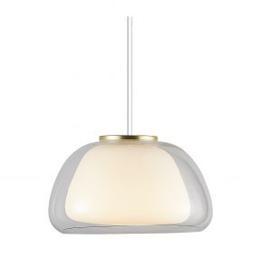 Nordlux Jelly - hanglamp - Ø 39 x 222,8 cm - transparant en opaal wit