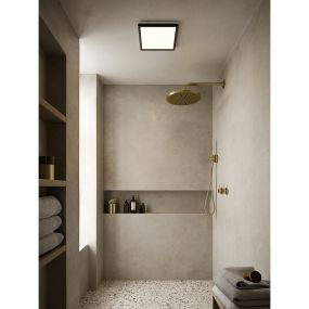 Nordlux Oja - badkamer plafondverlichting - 29,4 x 29,4 x 2,3 cm - 3 stappen Moodmaker SceneSelect functie - 14,5W LED incl. - IP54 - zwart