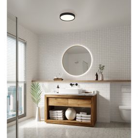 Nordlux Noxy - badkamer plafondverlichting - Ø 35 x 5 cm - 3 stappen Moodmaker SceneSelect functie - 15W LED incl. - IP44 - wit (stockopruiming!)