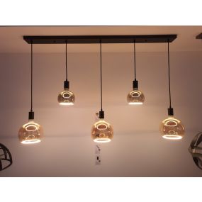 Lichtkoning Ensemble - hanglamp 5L - 130 x 10 x 150 cm - zwart