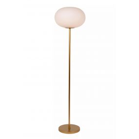 Lucide Elysee - vloerlamp - Ø 38 x 155 cm - goud en opaal