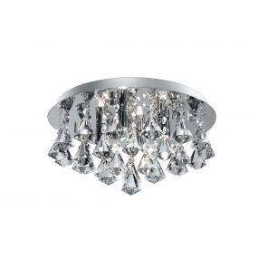 Searchlight Bathroom - plafondlamp badkamer - Ø 38 x 17,5 cm - 4 x 3W LED incl. - IP44 - chroom