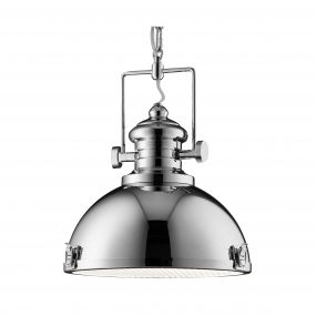 Searchlight Industrial Pendants - hanglamp - Ø 39 x 150 cm - chroom