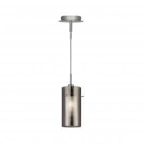 Searchlight Duo 2 - hanglamp - Ø 13 x 100 cm - gerookt en matglas