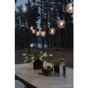 Konstsmide - decoratieve lichtsnoer met dimfunctie - starterset - 9,15 meter lengte plus 10,85 meter snoer - 10 vervangbare LED-lampen incl. - 7W - IP44 - zwart