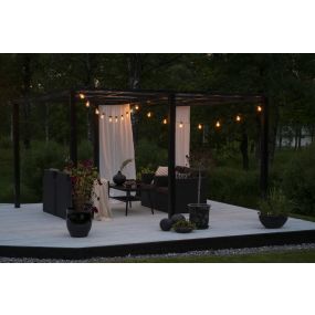 Konstsmide - decoratieve lichtsnoer met dimfunctie - verlengset - 9,15 meter lengte plus 10,85 meter snoer - 10 LED-lampen incl. - 3,4W - IP44 - zwart