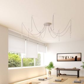 Creative Cables - Rose-One Rond plafondrozet voor 8 lichtpunten - Ø 40 x 3,5 cm - wit