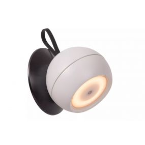 Lucide Lunex buiten wandlamp - oplaadbaar via USB-kabel - 10,2 x 10,9 x 11 cm - 2W dimbare LED incl. - IP54 - wit 