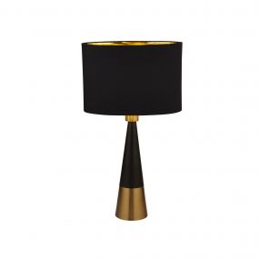 Searchlight - tafellamp - Ø 18,5 x 58 cm - zwart en goud