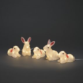 Konstsmide kerstverlichting - konijnen - 15 x 8 x 15 cm - IP44 - transparant