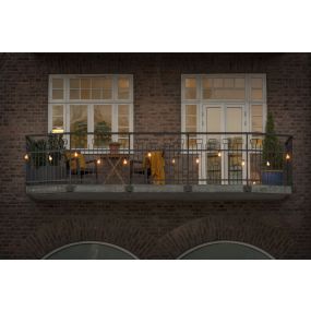 Konstsmide - decoratieve party lichtset met dimfunctie en vervangbare LED - 4,5m lengte met 10m snoer - 10 LED lampen incl. - 4,2W - IP44 - zwart
