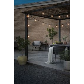 Konstsmide - decoratieve party lichtset met dimfunctie en vervangbare LED - 4,5m lengte met 10m snoer - 10 LED lampen incl. - 6,2W - IP44 - zwart