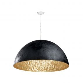 Faro Magma - hanglamp - Ø 70 x 32,5 cm - zwart en glanzend goud