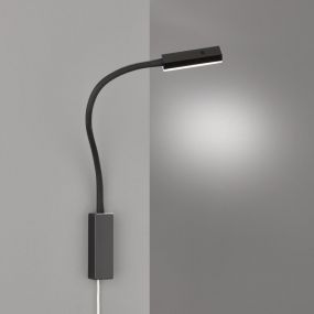 Fischer & Honsel Raik - wandverlichting met gebarencontrole - 4 x 4 x 57 cm - 5W LED incl. - mat zwart