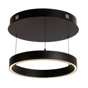 Searchlight Layla - hanglamp -Ø 44 x 190 cm - 29W dim-to-warm LED incl. - beweging gestuurd - zwart 