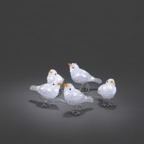 Konstsmide kerstverlichting - decoratieve vogelset (5 stuks) - 16 x 11,5 x 400 cm - IP44 - transparant