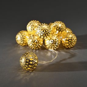Konstsmide kerstverlichting - Decoratieve LED kralen op batterij - 120cm - goud 