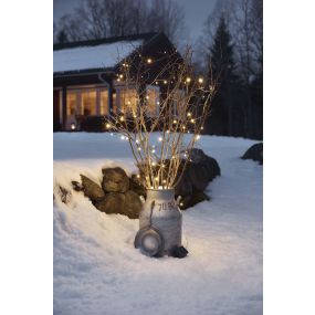Konstsmide kerstverlichting - Micro LED licht set op batterijen - 2,40m -20 stuks - IP44 - zwart