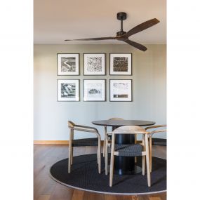 Faro Just Fan - plafondventilator met afstandsbediening - Ø 178 cm - bruin en mat zwart