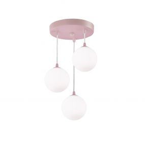 Searchlight Kids - hanglamp - Ø 21 x 35 cm - roze en wit
