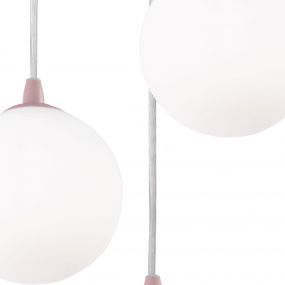 Searchlight Kids - hanglamp - Ø 21 x 35 cm - roze en wit