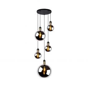 Lucide Julius - hanglamp - Ø 65 x 220 cm - gerookt grijs