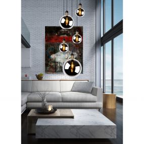 Lucide Julius - hanglamp - Ø 65 x 220 cm - gerookt grijs