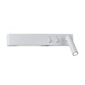 VK Lighting Bar - wandverlichting met rechtse leeslamp - 30 x 17 x 5 cm - 3W + 6W LED incl. - wit