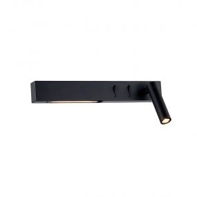 VK Lighting Bar - wandverlichting met rechtse leeslamp - 30 x 17 x 5 cm - 3W + 6W LED incl. - zwart
