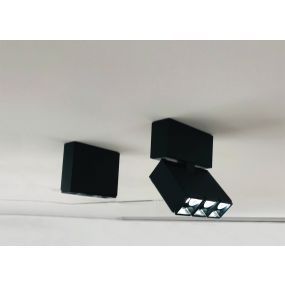 VK Lighting Triton - opbouwspot - 9,5 x 3 x 11 cm - 6W LED incl. - zwart