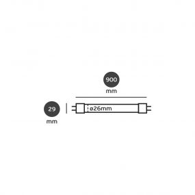 VK Lighting T8 LED TL buis - Ø 2,6 x 90 cm - G13 - 14W - niet-dimbaar - 3000K - dubbele eindvoeding