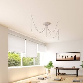 Creative Cables - Rose-One Rond plafondrozet voor 5 lichtpunten op lijn - Ø 40 x 3,5 cm - wit