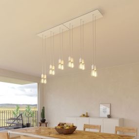 Creative Cables - Rose-One Rechthoekig plafondrozet voor 6 lichtpunten - 67,5 x 22,5 cm - wit