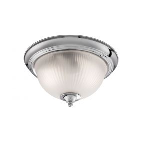 Searchlight Flush - plafondlamp badkamer - Ø 29 x 15 cm - IP44 - chroom
