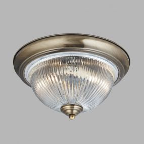 Searchlight Flush - plafondverlichting - Ø 29 x 14,5 cm - IP44 - antiek messing