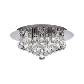 Searchlight Bathroom - plafondlamp badkamer - Ø 35 x 17,5 cm - 4 x 3W LED incl. - IP44 - chroom
