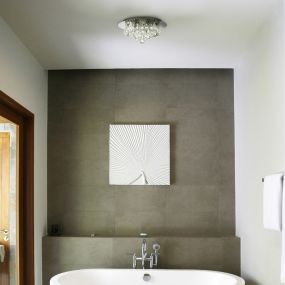 Searchlight Bathroom - plafondlamp badkamer - Ø 35 x 17,5 cm - 4 x 3W LED incl. - IP44 - chroom