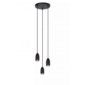Lucide Evora 3L - hanglamp - Ø 25 x 150 cm - zwart 