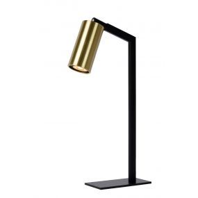 Lucide Sybil - tafellamp - 26,5 x 8,5 x 43 cm - zwart & mat goud/messing