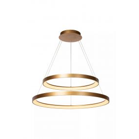 Lucide Vidal - hanglamp - Ø 78 x 200 cm - 92W LED incl. - mat goud/messing 